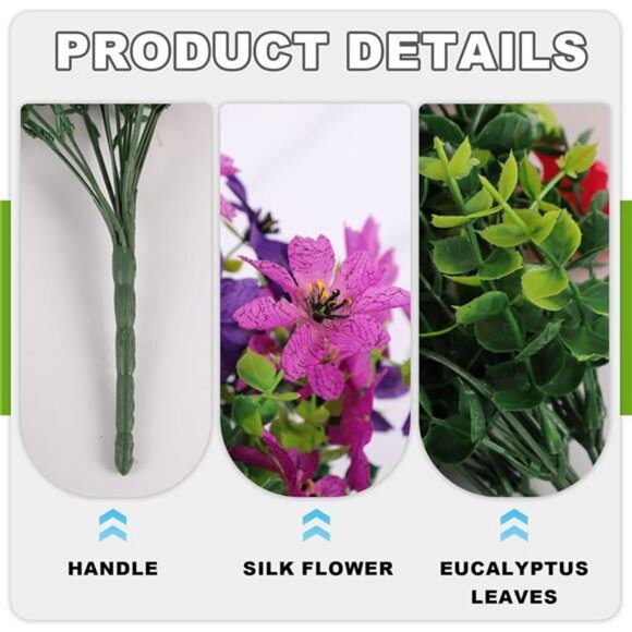 Artificial Hanging Flowers for Outdoor,2 PCS Faux Silk Flower Daisy Long Vines - Picture 3 of 8